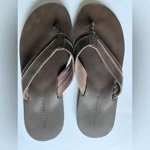 Banana Republic Mens Brown Leather Flip Flops Size 12